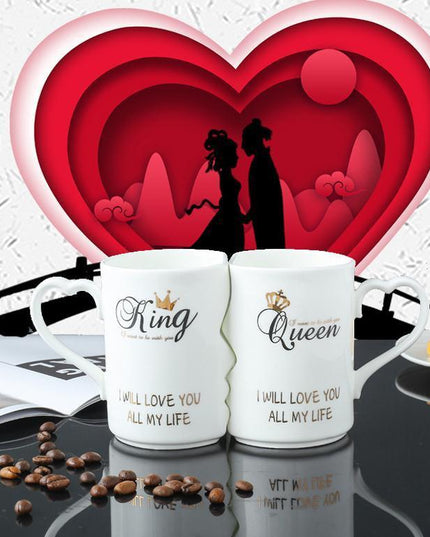 Romantic Ceramic Lovebird Mug Duo - A Perfect Gift for Couples