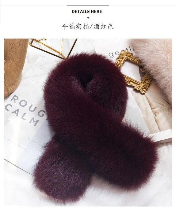 Opulent Fox Wool Scarf Collar - Embrace Winter Glamour with Genuine Fox Fur