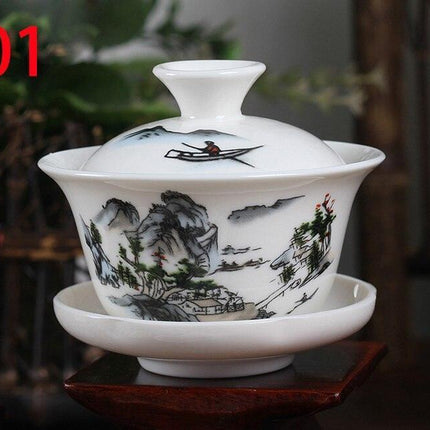 Zen Harmony Exquisite Hand-Painted Porcelain Tea Set - Limited Edition Collection