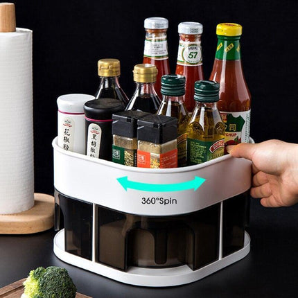 Versatile 360° Rotating Storage Organizer for Makeup and Kitchen with Ample Capacity