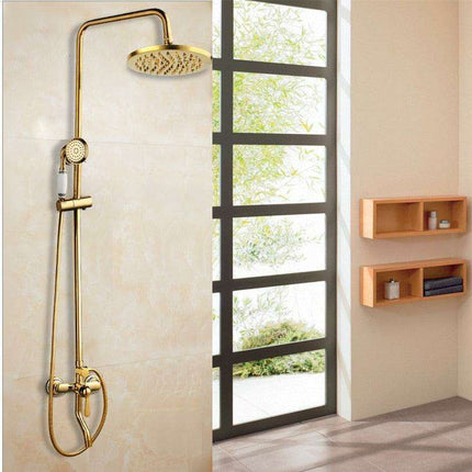 Luxurious Golden Opulence Brass Rainfall Shower Set