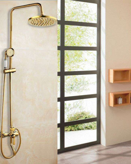Luxurious Golden Opulence Brass Rainfall Shower Set