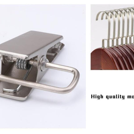 Elegant Wardrobe Enhancement: 10-Piece Premium Solid Wood Hanger Set