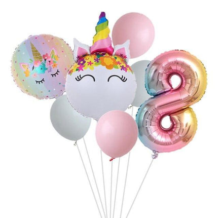 Enchanted Unicorn Number Balloon Set for Joyful 1-4 Year Celebrations