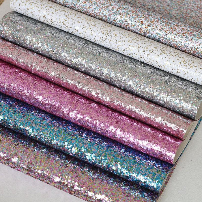 Chunky Glitter Fabric Sheets - Vibrant Multicolour Palette