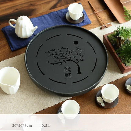 Heritage Elegance: Luxurious Ceramic Metal Kung Fu Tea Tray Set - Très Elite