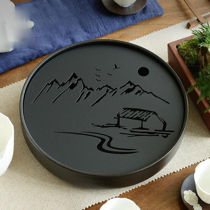 Heritage Elegance: Luxurious Ceramic Metal Kung Fu Tea Tray Set - Très Elite