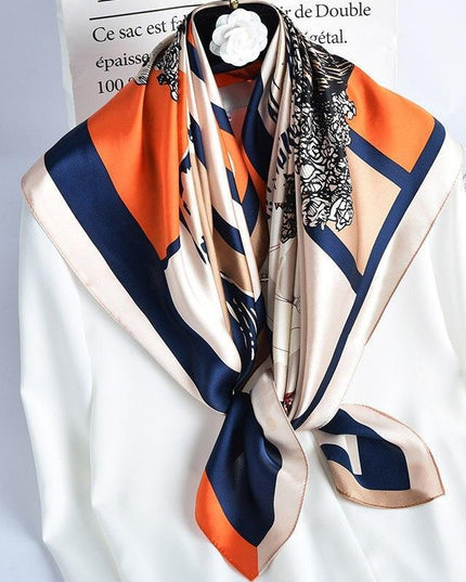 Luxurious Floral Silk Scarf for Women - Chic Neck Wrap for Holiday Elegance