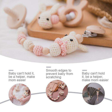Whimsical Bunny Teething Clip - Chic Pacifier Holder for Infants