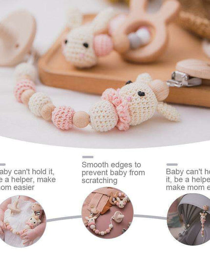 Whimsical Bunny Teething Clip - Chic Pacifier Holder for Infants
