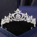 Luxurious Silver Rhinestone Crown Tiara - Elegant Headpiece for Special Events