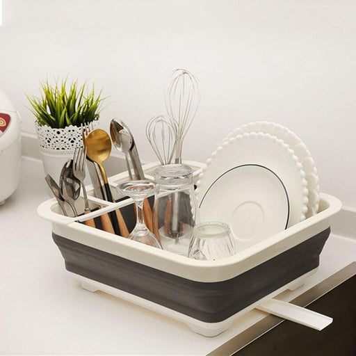 Efficient Kitchen Dish Organizer Set with Stackable Drying Rack