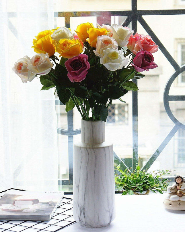 Lifelike Fabric Rose Bouquet - Perfect for Elegant Home Decor and Celebrations