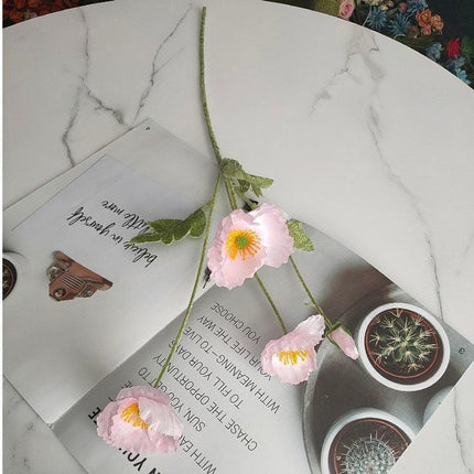Lifelike Poppy Silk Floral Arrangement