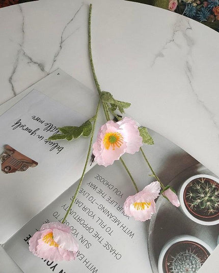 Lifelike Poppy Silk Floral Arrangement