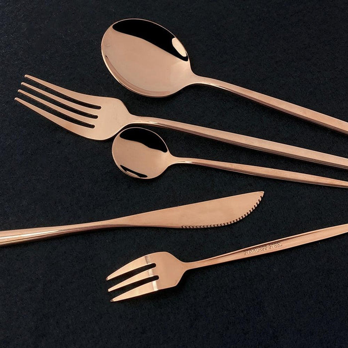 Luxurious 30-Piece White and Gold Dining Cutlery Ensemble