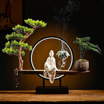 Serenity Buddha Backflow Incense Fountain - Peaceful Home Retreat Kit