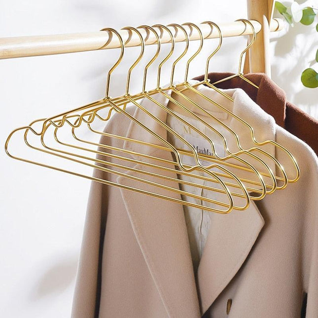 Elegant Metal Hanger Collection - 10 Piece Set for Optimal Closet Management