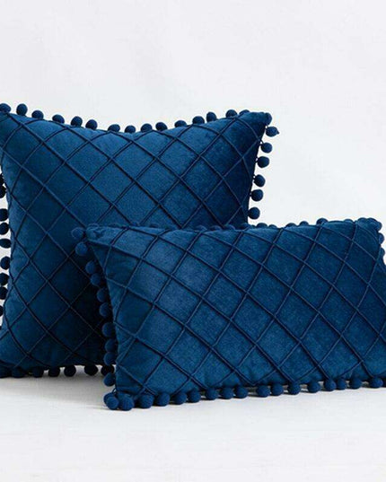 Chic Velvet Bohemian Pillow Covers with Fun Pompom Details