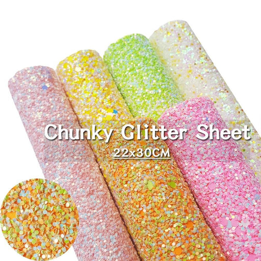 Chunky Glitter PU Leatherette: Shimmering Material for Creative DIY Projects