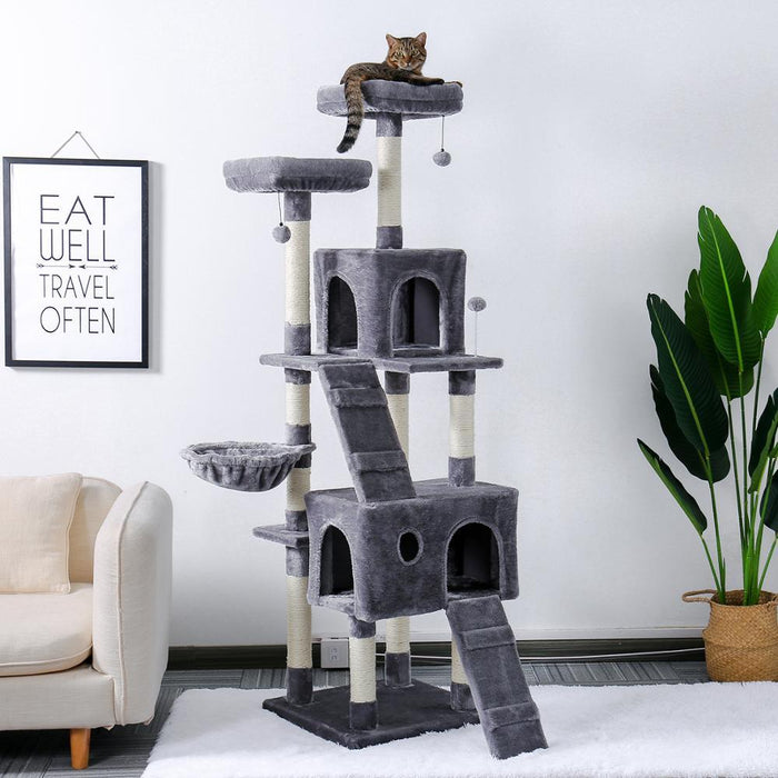 Luxury Cat Haven: Premium Multi-Level Kitty Tower with Plush Beds and Sturdy Scratching Posts