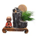 Ceramic Backflow Incense Burner with Soothing LED Light and Pine Accent - Serenity Enhancer