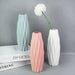 Modern Nordic Plastic Flower Vase Set in White and Pink for Contemporary Homes