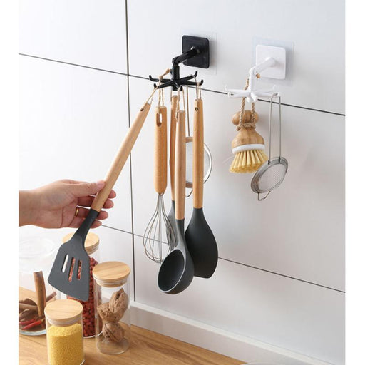 360-Degree Rotatable Hook Organizer for Kitchen, Bathroom, and More