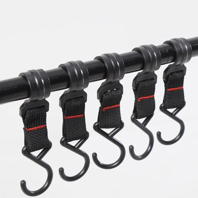 Portable Aluminum Camping Shelf with Foldable Hanging Rack for Outdoor Activities