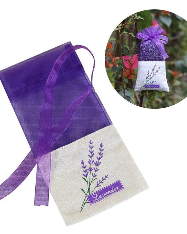 Embroidered Lavender Aromatherapy Pouch for Jewelry and Herb Storage