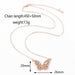 Elegant CZ Butterfly Pendant Necklace in Rose Gold/Silver - Women's Crystal Jewelry