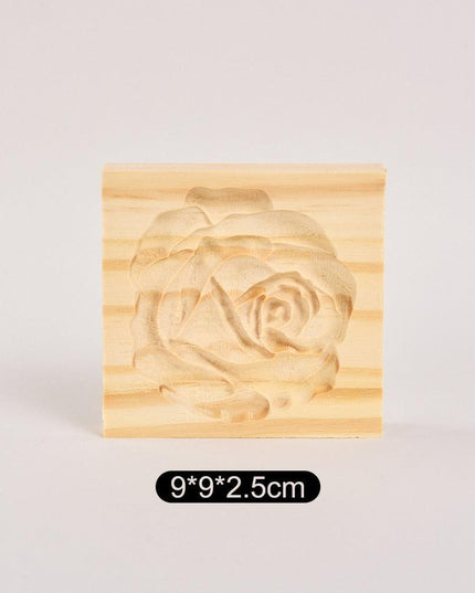 Retro Beech Wood Cookie Mold with 3D Embossed Designs - Elevate Your Baking Artistry!