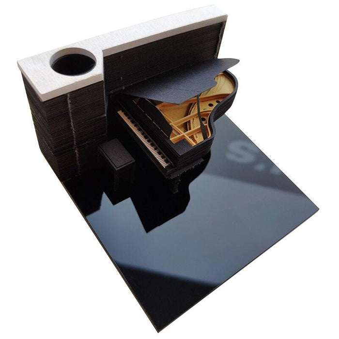 Elegant 3D Kawaii Piano Memo Pad - Chic Mini Journal for Artistic Inspiration