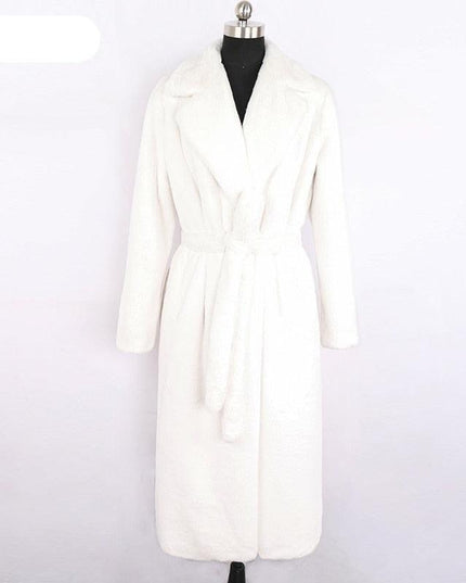 Chic Winter Luxe: Korean-Style Faux Fur Long Coat for Fashion Forward Individuals