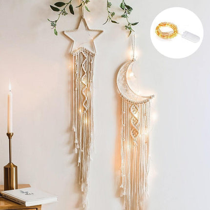 Moonlit Dreams Macrame Wall Hanging - Handcrafted Eco-Conscious Bohemian Decor
