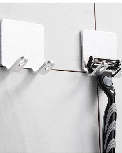 Chic Stainless Steel Razor Organizer with Waterproof Adhesive - Effortlessly Declutter Your Space