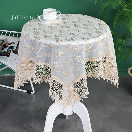 Sophisticated Lace Table Cover - Beautifully Embroidered Home Accent for Elegant Entertaining
