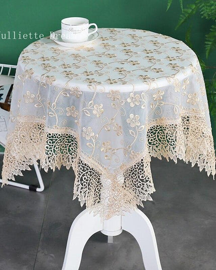 Sophisticated Lace Table Cover - Beautifully Embroidered Home Accent for Elegant Entertaining