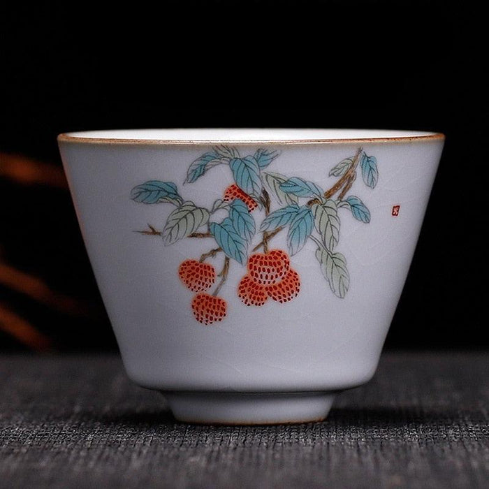 Handcrafted Ru Kiln Porcelain Tea Cup: A Sophisticated Touch to Your Tea Ritual