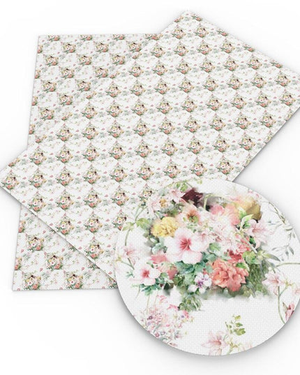 Vibrant Geometric Floral Faux Leather Craft Sheet - Elevate Your DIY Projects