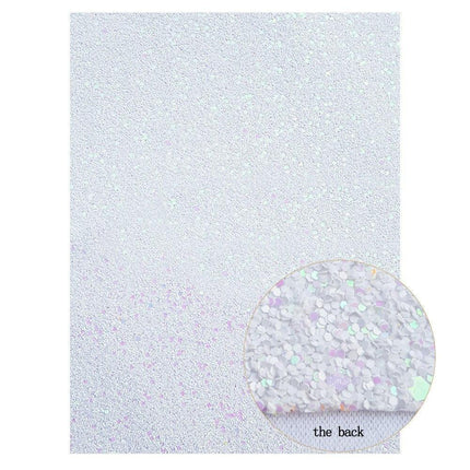 Glistening White Chunky Glitter Fabric Sheets for Stunning DIY Masterpieces