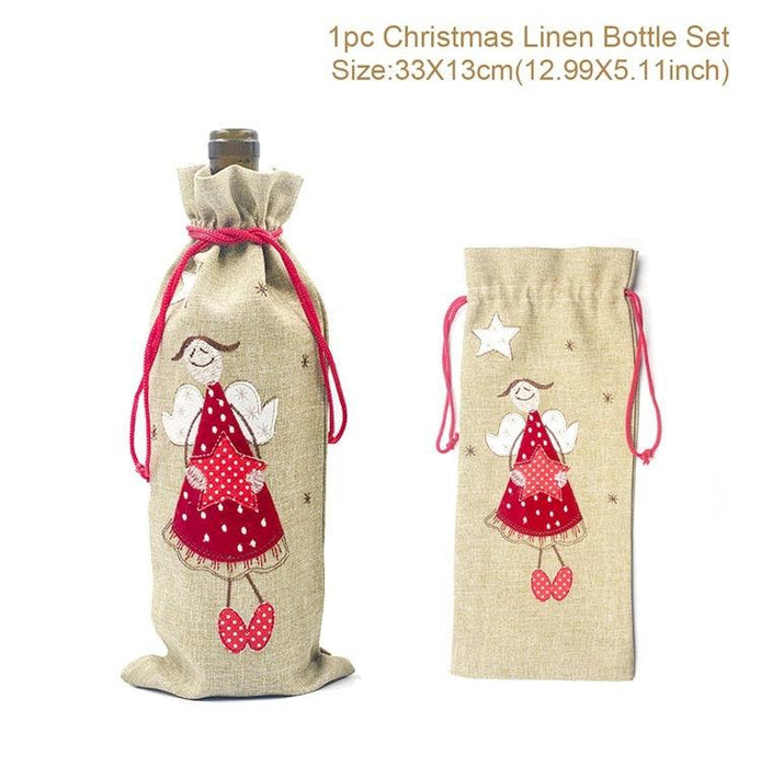 Joyful Christmas Wine Bottle Sleeve for Festive Holiday Delight