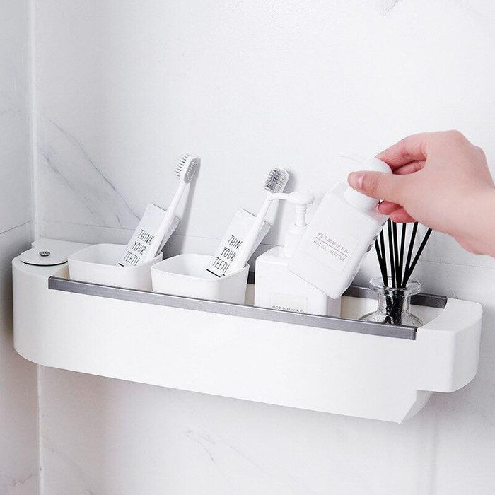 Rotating Plastic Wall Mounted Storage Organizer Without Drilling