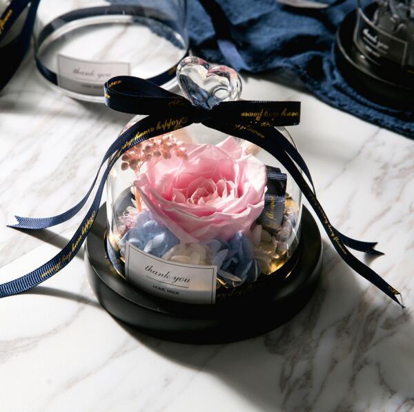 Enchanted Eternal Rose in Glass Dome with Lights: Luxury Valentines Day Gift for the Sophisticated