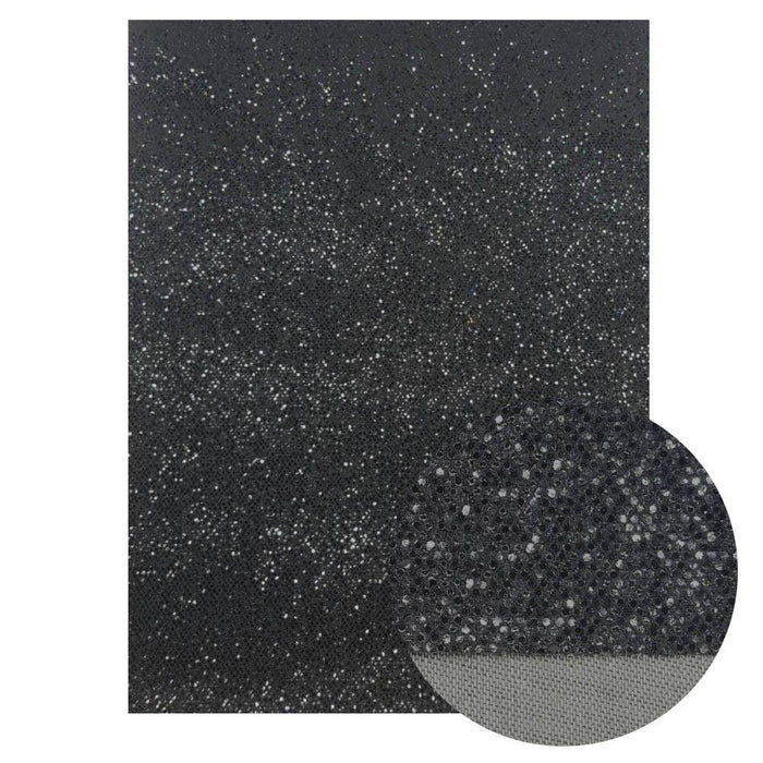 Chunky Glitter Black Faux Leather Crafting Sheets - Creative DIY Kit