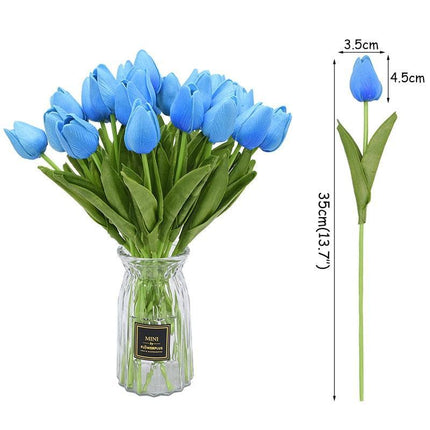 31-Piece Lifelike Real Touch Tulip Arrangement for Weddings and Home Decoration