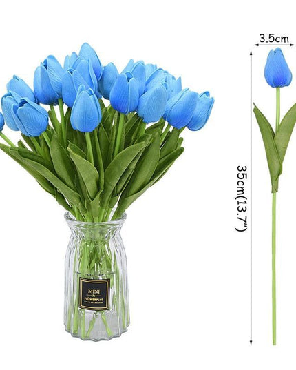 31-Piece Lifelike Real Touch Tulip Arrangement for Weddings and Home Decoration