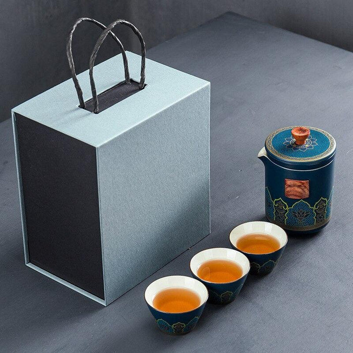 Elegant Outdoor Kung Fu Tea Set | Luxurious Tea Service for Connoisseurs