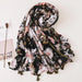 Luxurious Blue Porcelain Cashmere Blend Shawl - The Perfect Accessory for Any Occasion