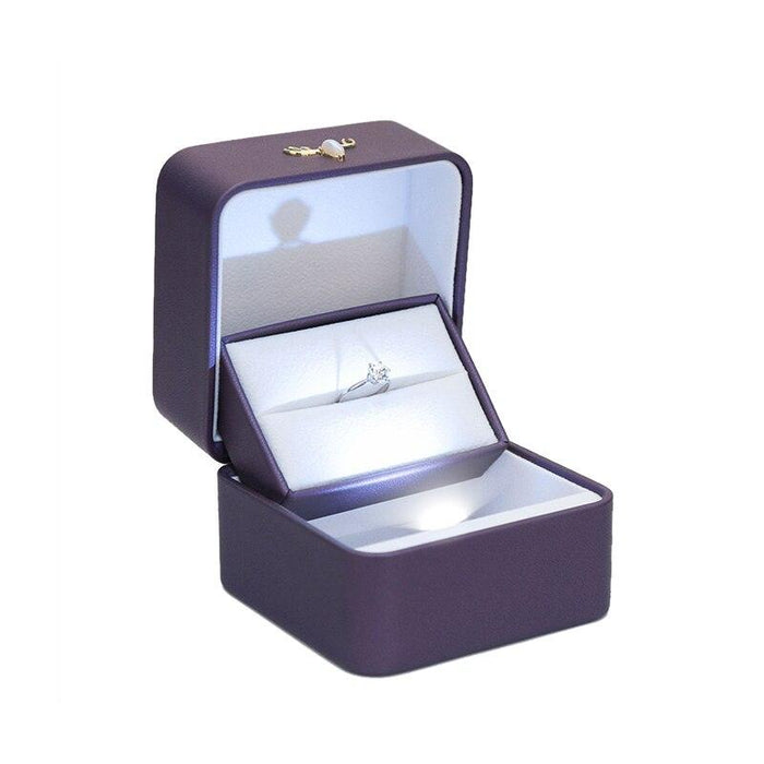 LED Lighted Engagement Ring Box with Color Options | Premium Jewelry Display Stand